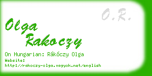 olga rakoczy business card