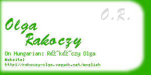 olga rakoczy business card